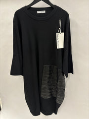 Kjole med læderlook