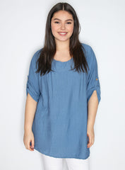 Bluse med sød facon - Brystmål 124cm - Viskose by Link Moda