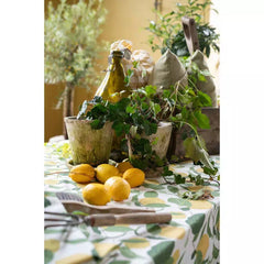 Limone Dug Gul 140x250 cm Frisk og sommerlig dug med citronmønster by Fondaco