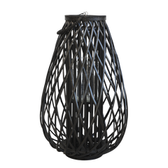 Lantern Braided Black 70x45 cm by Chic Antique