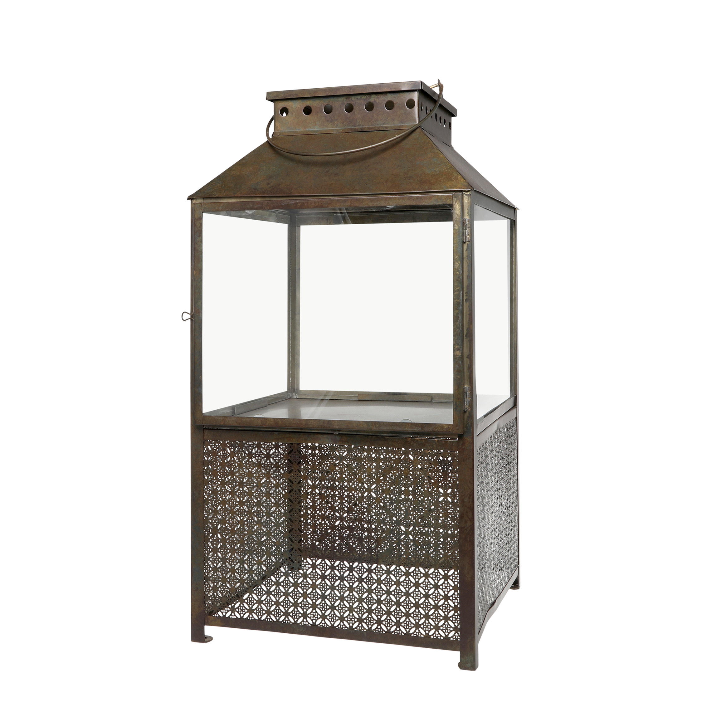 Lanterne m. mønster, H63/L34/B34 cm antique messing by Chic Antique