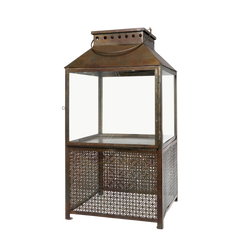 Lanterne m. mønster, H63/L34/B34 cm antique messing by Chic Antique