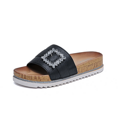 Slip on sandaler med bling spænde by Krone 1