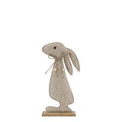 Kanin i filt 19x10x5 cm Hørfarve by Chic Antique
