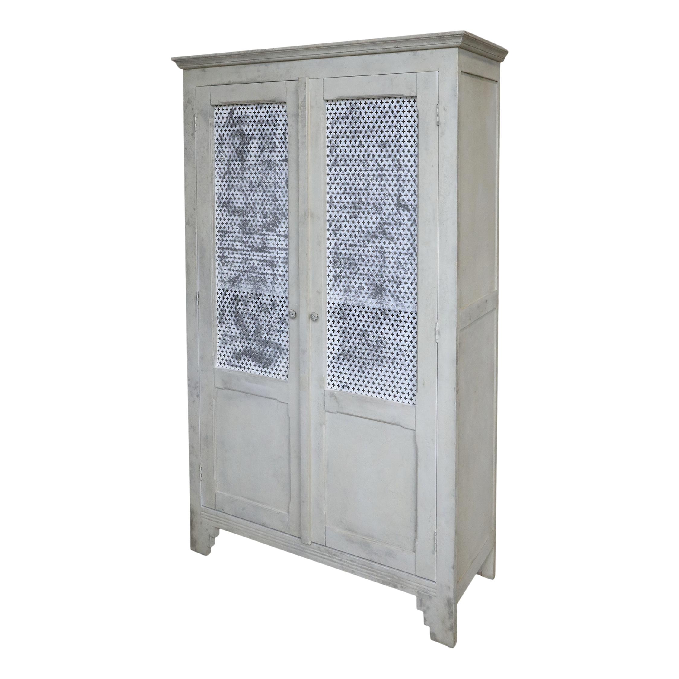 Gl. fransk Linnedskab 184x113x44,5 cm antique creme by Chic Antique