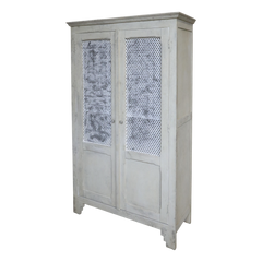 Gl. fransk Linnedskab 184x113x44,5 cm antique creme by Chic Antique