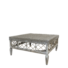 Bord med mønster i flet 36,5x75x75cm natur by Chic Antique