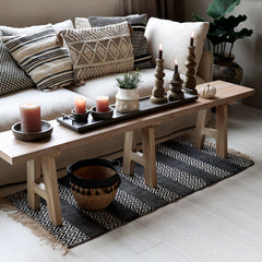 Bænk i genbrugstræ, H45/L240/B32 cm natur by Chic Antique