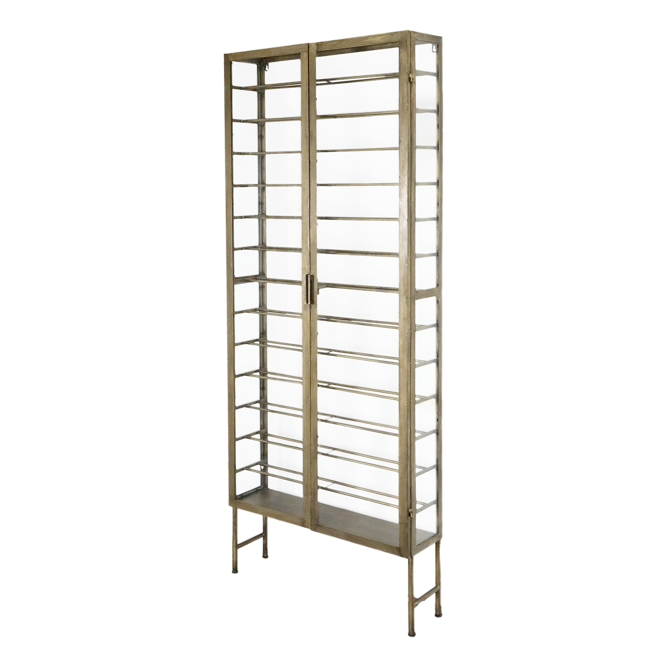 Vinreol, H194/L77/B22 cm messing by Chic Antique