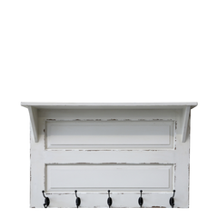 Knagerække m. 5 knager og 1 hylde, 51x81,5x13 cm antique creme by Chic Antique