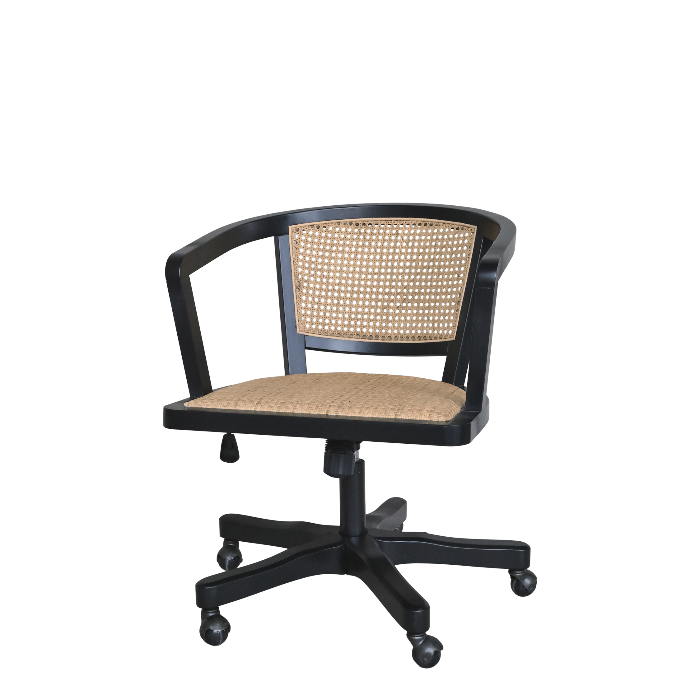 Fransk Kontorstol m. fletsæde & ryg, H80/L60/B60 cm antique sort by Chic Antique