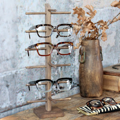 Display til briller m. 6 holdere, H42/L17/B14 cm mørk natur by Chic Antique