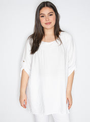 Bluse med sød facon - Brystmål 124cm - Viskose by Link Moda
