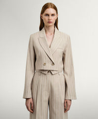 Access Fashion Cropped blazer med glitterstriber by Access Fashion