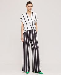 Access Fashion Wrapbluse med striber by Access Fashion