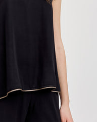 Access Fashion Tanktop med V-hals og metallic kant by Access Fashion