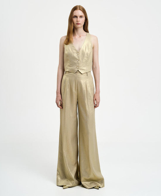 Access Fashion Metallic linen vest by Access Fashion