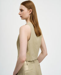 Access Fashion Metallic linen vest by Access Fashion