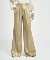 Access Fashion Metallic viddebukser med læg by Access Fashion