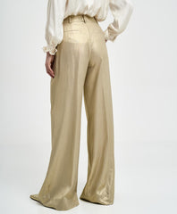 Access Fashion Metallic viddebukser med læg by Access Fashion