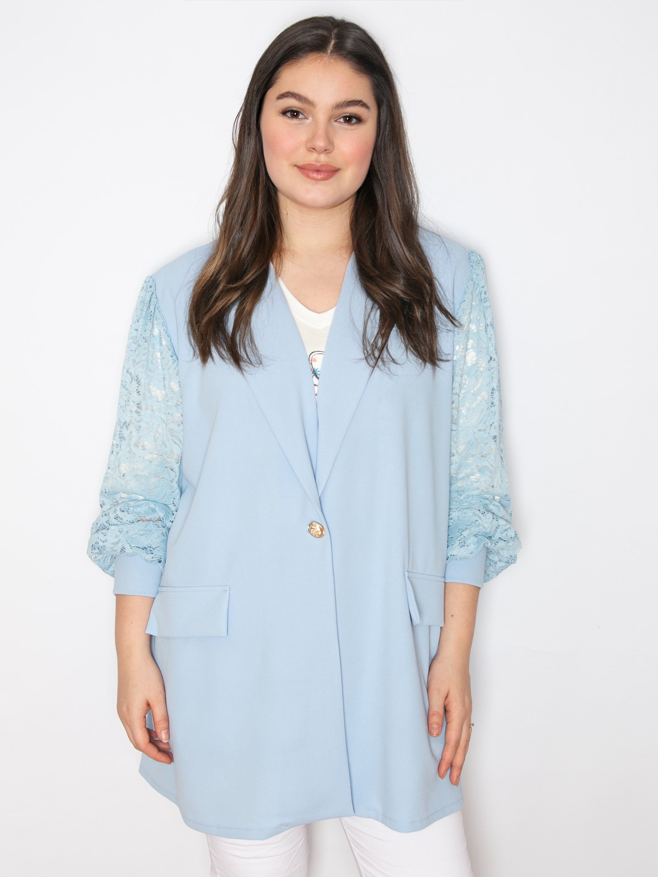 Blazer med puf blondeærmer - Polyester by Max