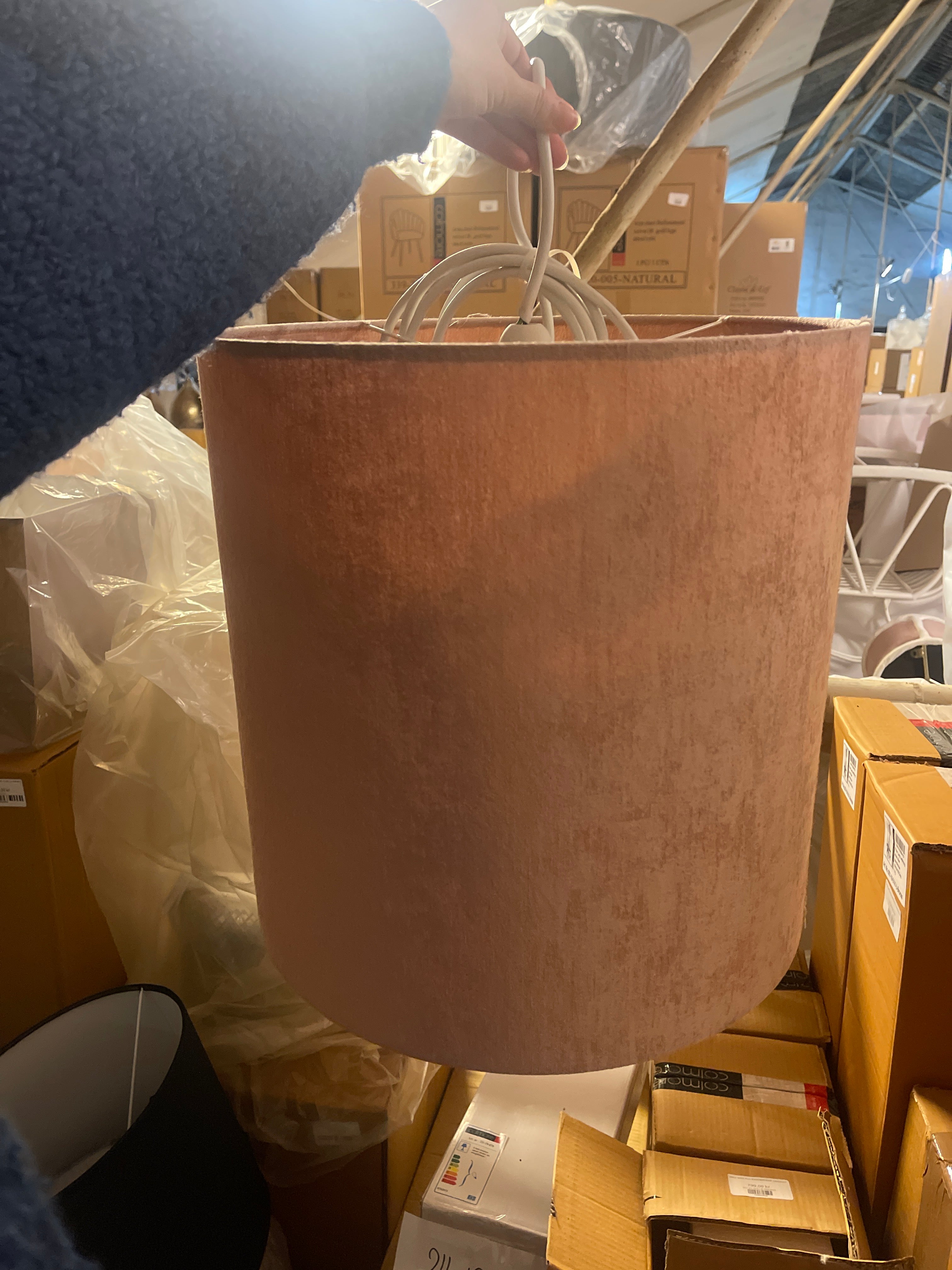 Lampeskærm cylinder – Rosa, stor by Krone 1