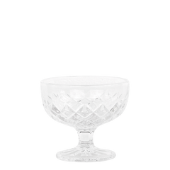 Lorient Skål på fod m. diamantudskæring, H9,5/Ø10,5 cm klar by Chic Antique