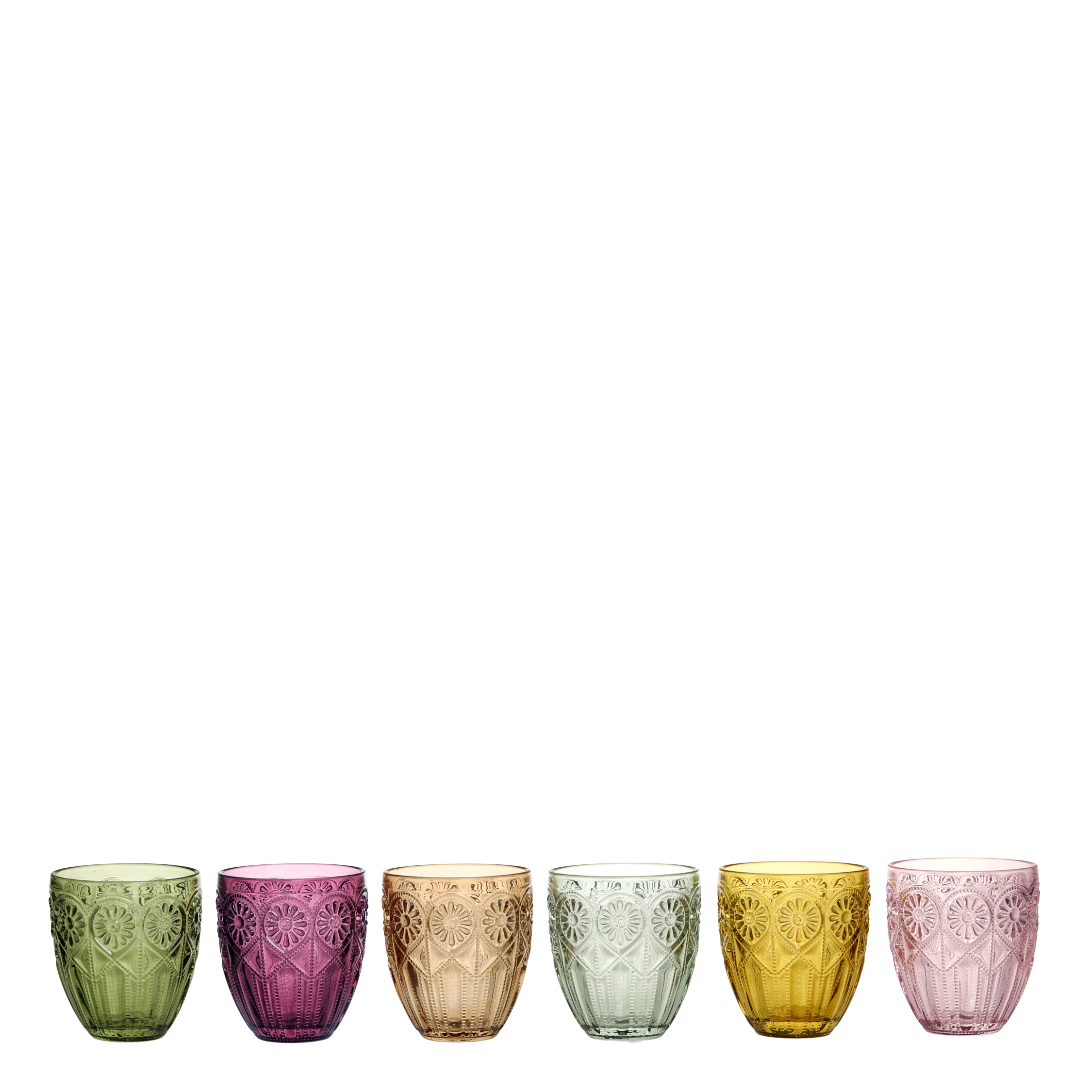 Saint-Émilion glas med mønster – H10/D8.5 cm, assorterede farver by Chic Antique