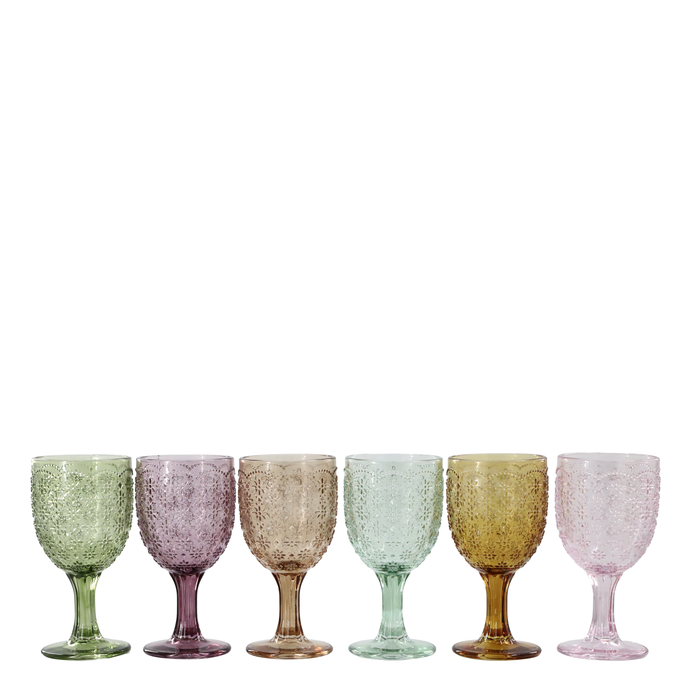 Saint-Émilion vinglas med mønster 16x7.5 cm assorterede farver by Chic Antique