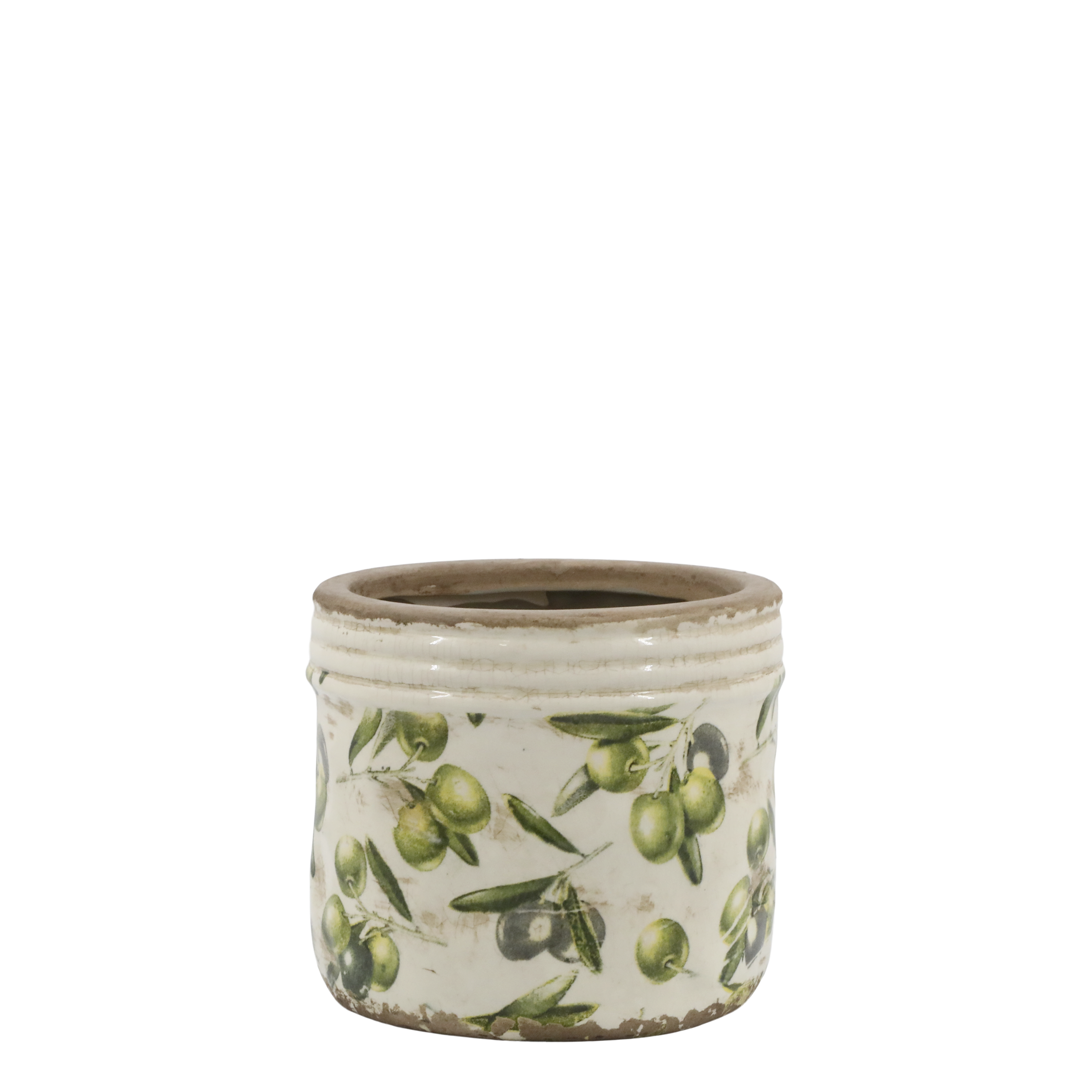 Oliven Skjuler med Olivenmønster 11,5x13 cm Creme by Chic Antique