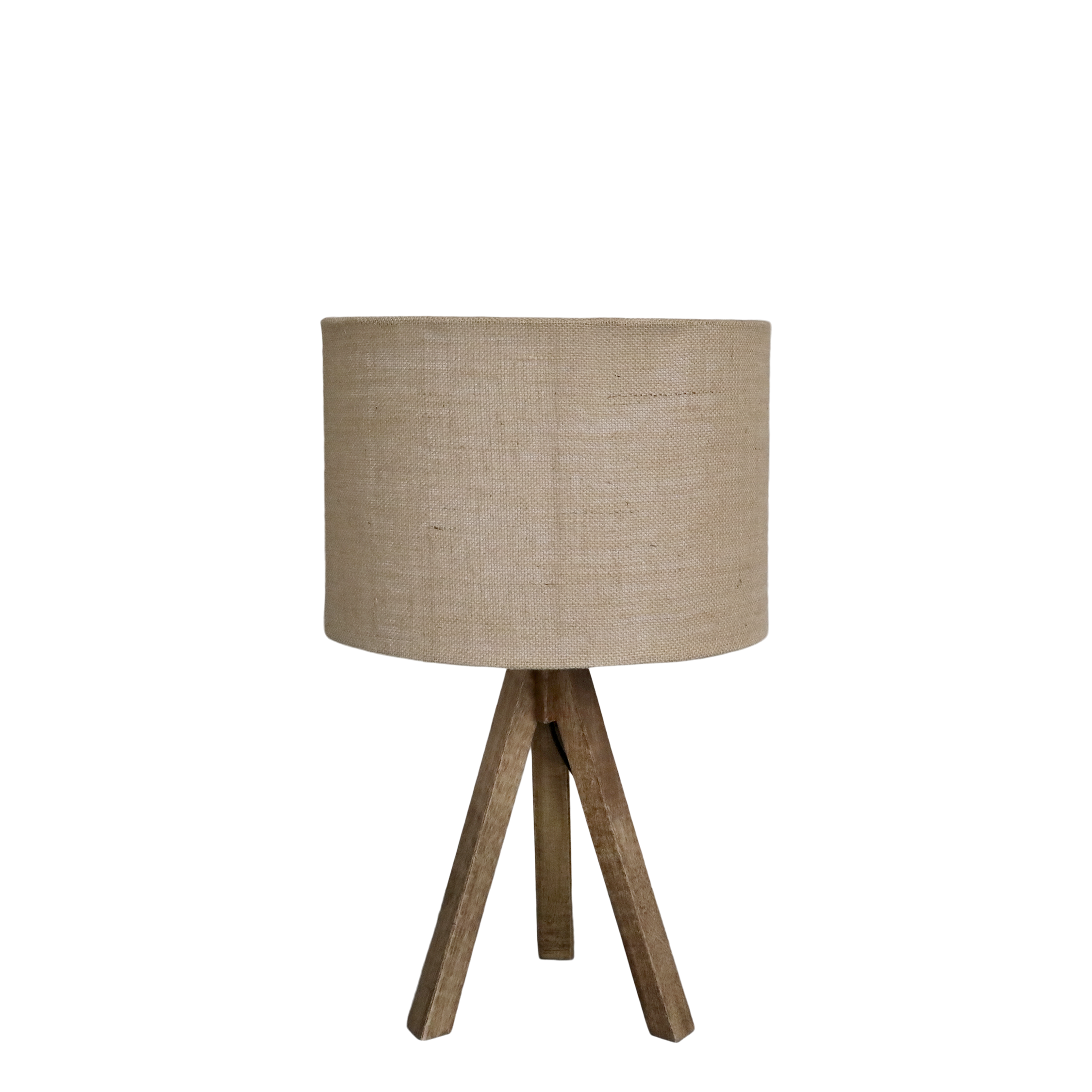 Bordlampe med træfod og lampeskærm i linned Natur 55,5x33 cm by Chic Antique