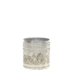 Hurricane med mønster 8,5x8 cm Antique Sølv by Chic Antique
