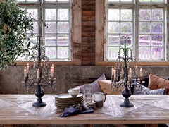 Fransk Lysestage m. prismer, H70/L35,5/B31,5 cm antique mocca by Chic Antique