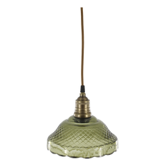 Lampe m. messingtop, H18/Ø21 cm oliven by Chic Antique