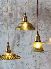 Lampe m. messingtop, H18/Ø21 cm oliven by Chic Antique