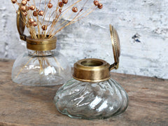 Gl. fransk Vase m. låg, H6/Ø9 cm antique messing by Chic Antique