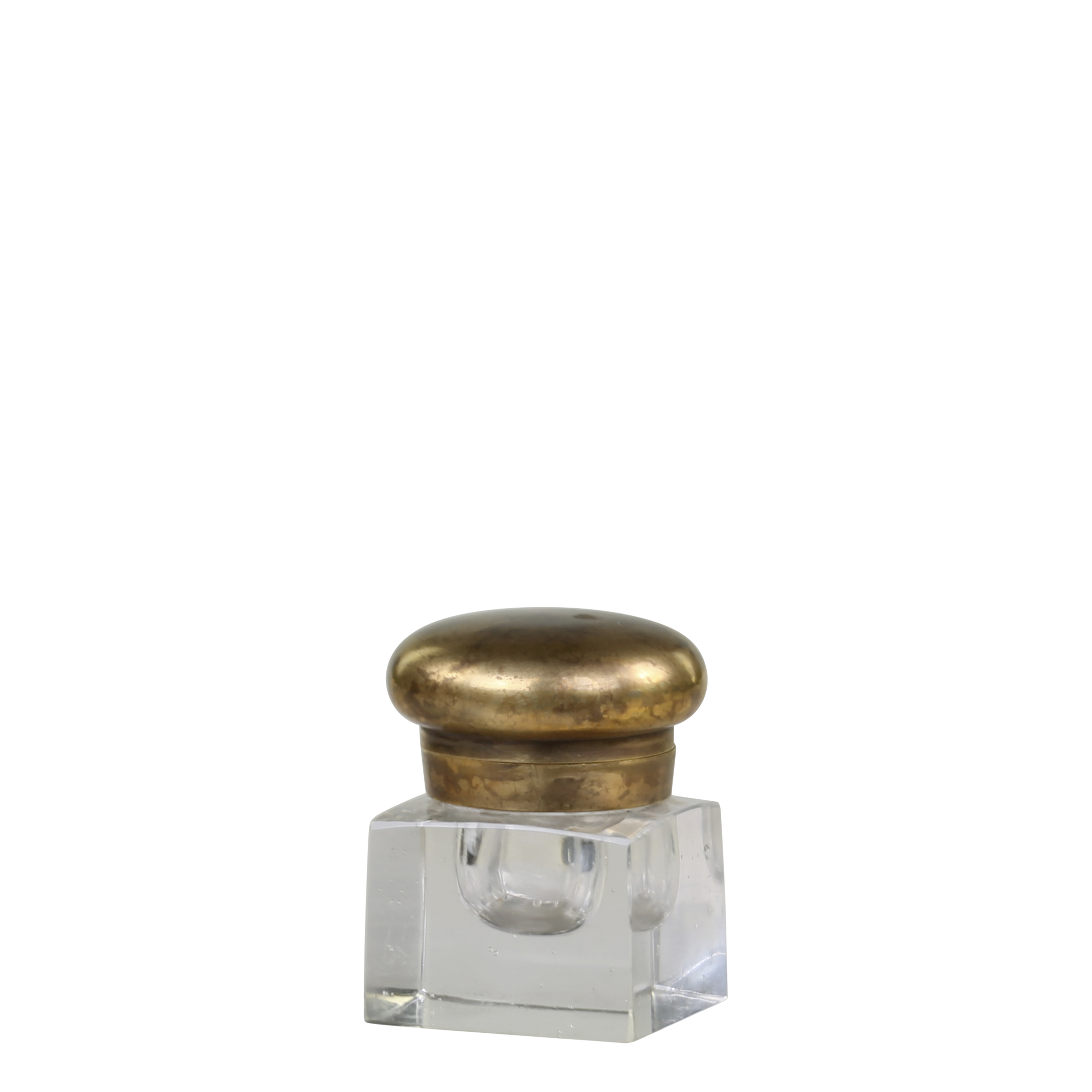 Gl. fransk Vase m. låg, H7,5/L5/B5 cm messing by Chic Antique