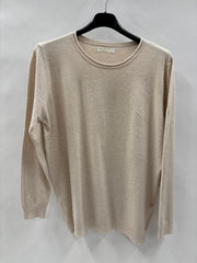 Langærmet Ensfarvet Bluse - Brystmål 120cm