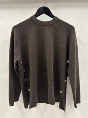 Strikbluse Glimmer, Guldknapper