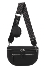 Bæltetaske med dobbelt lynlås 31x9x20cm by Eric Bags