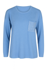Strikbluse med bling lomme by Krone 1