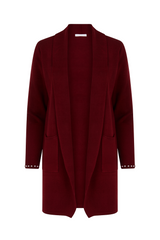 Strikcardigan med bling kant by Krone 1