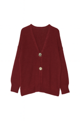 Strikcardigan med guld rose knapper by Miss Moon
