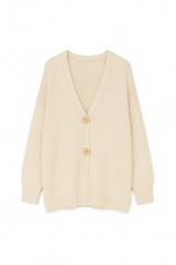 Strikcardigan med guld rose knapper by Miss Moon