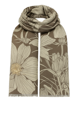 Tørklæde med store blomster og guld - ITJULI25 by Katier