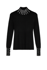 Sort strik bluse med bling turtleneck - ITNOV24 by Krone 1