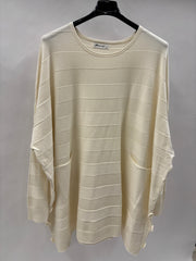 Ensfarvet Striktrøje, Bred Strib