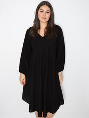 A-shape kjole med lange ærmer - Brystmål 140cm - Viskose Polyester Elastan by Xd