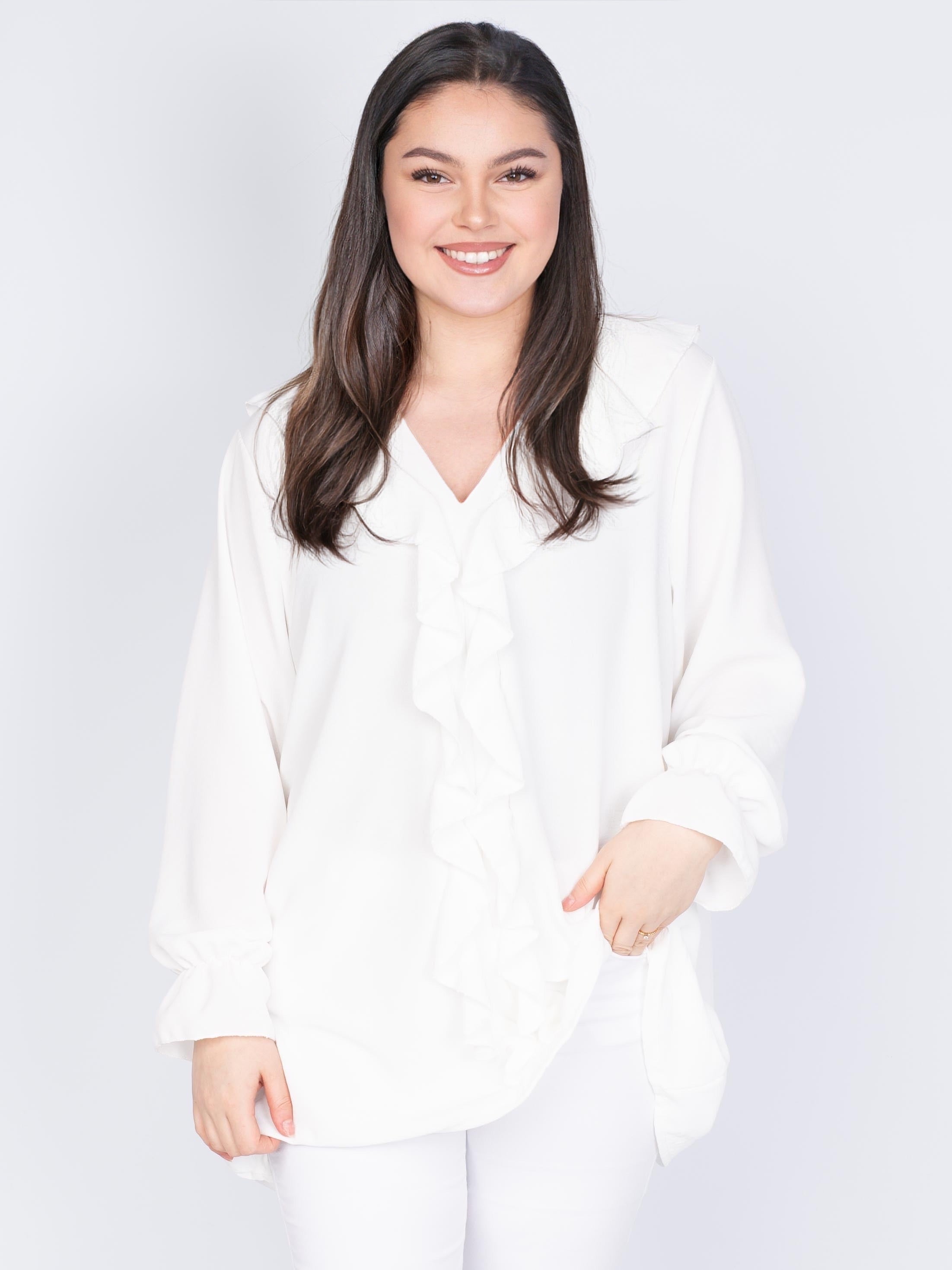 Skjorte med flæse front by Xd