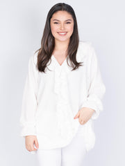 Skjorte med flæse front by Xd